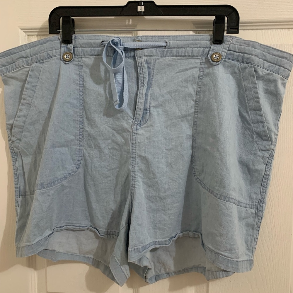 Torrid Chambray Drawstring Pull On Shorts Light W… - image 5